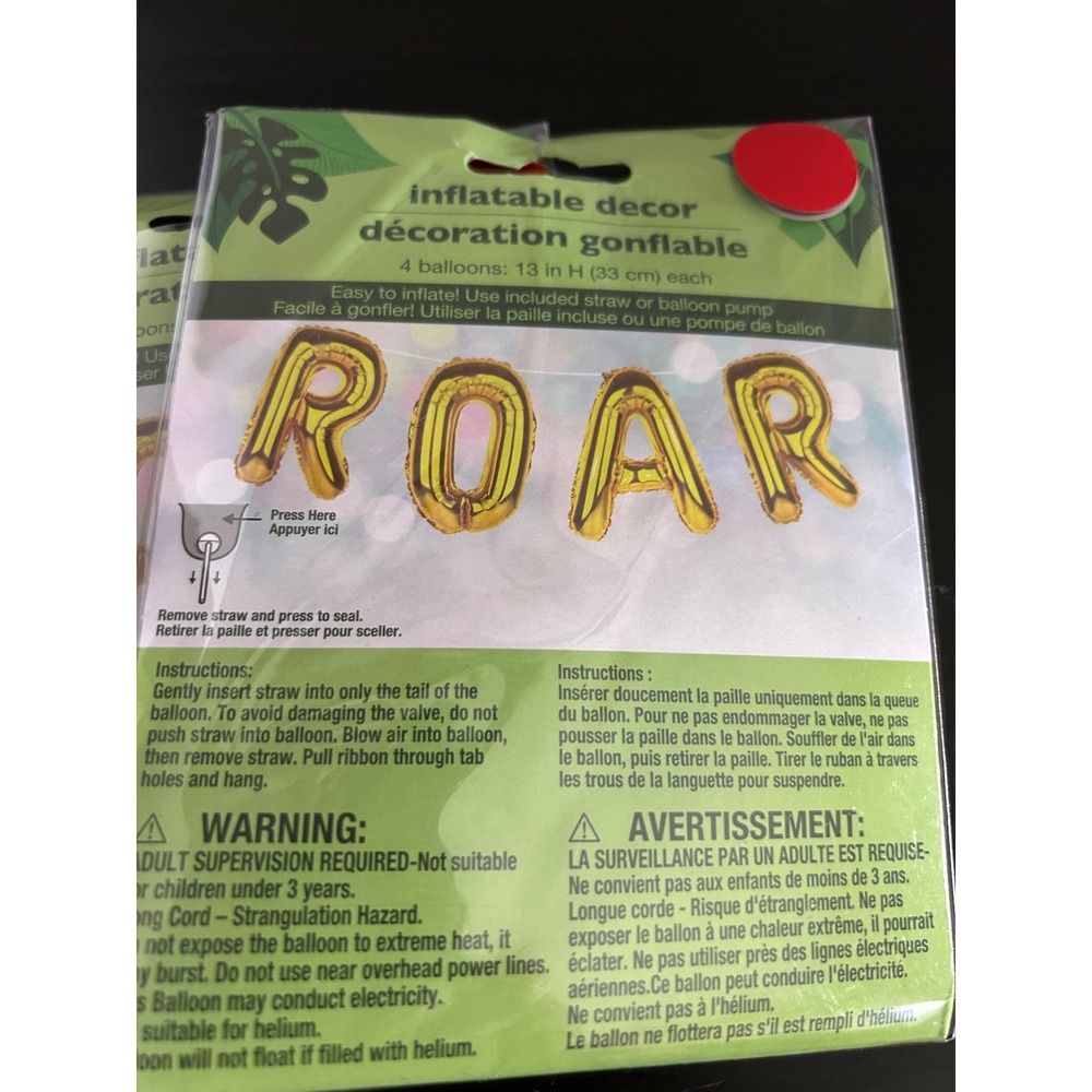 Inflatable Decor Gold Foil Balloon Banner 2ct 13in Party Collectible - Picture 6 of 8